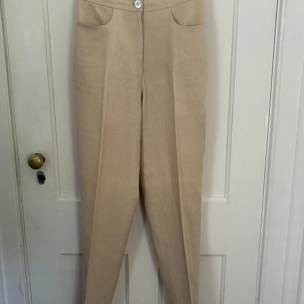 Ann Tijuan for Kenar etc. 100%  Linen, Beige Pants, Size 4.  NWOT